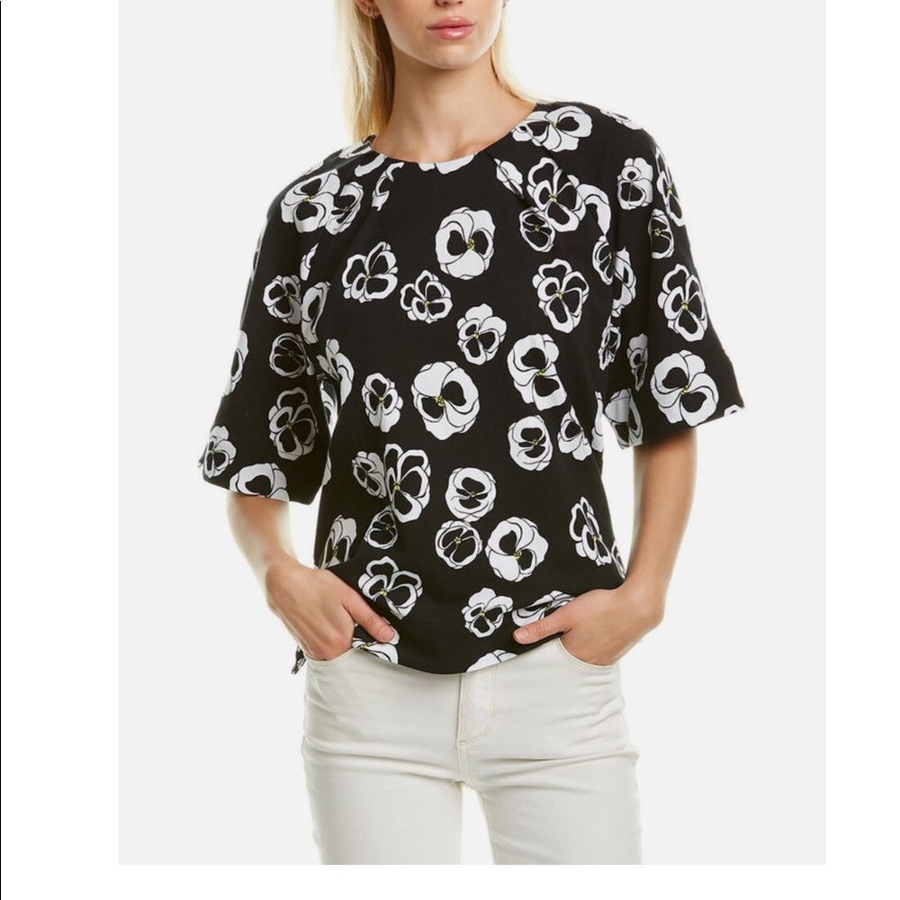 Joan Vass black and white top size small